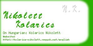 nikolett kolarics business card